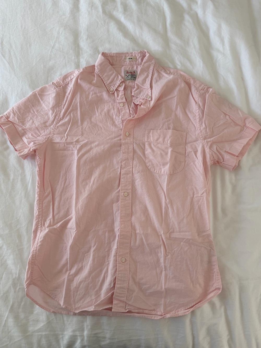 J. Crew Light Pink Short-Sleeve Button-Down Shirt